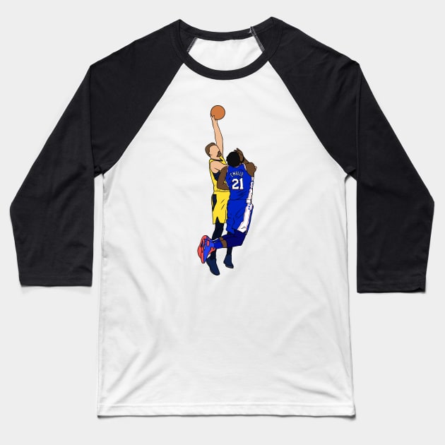 Domantas Sabonis Dunks On Joel Embiid Baseball T-Shirt by rattraptees